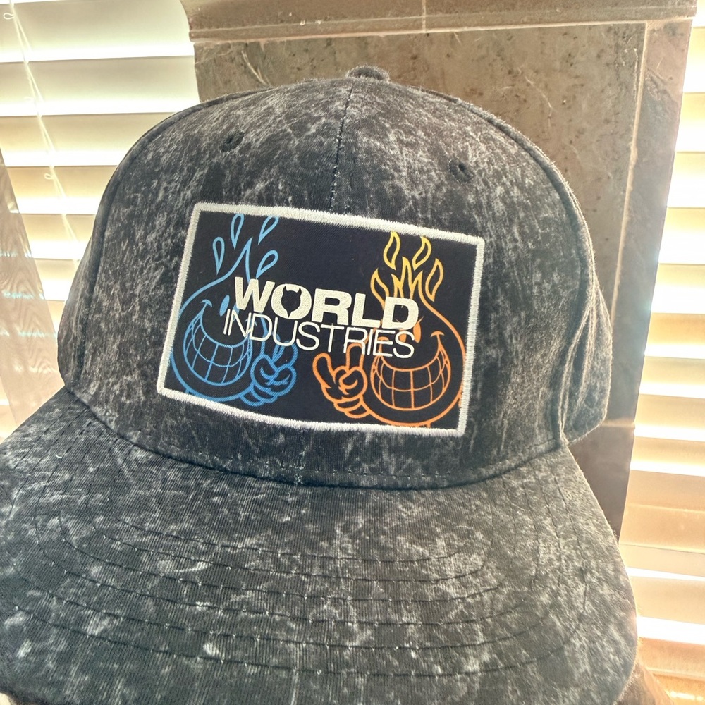 Black Washed Logo Snapback Hat